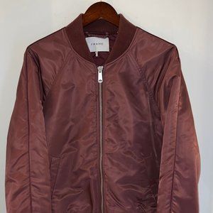 FRAME Red Nylon Bomber Jacket, Vintage Style, Size Small, Men